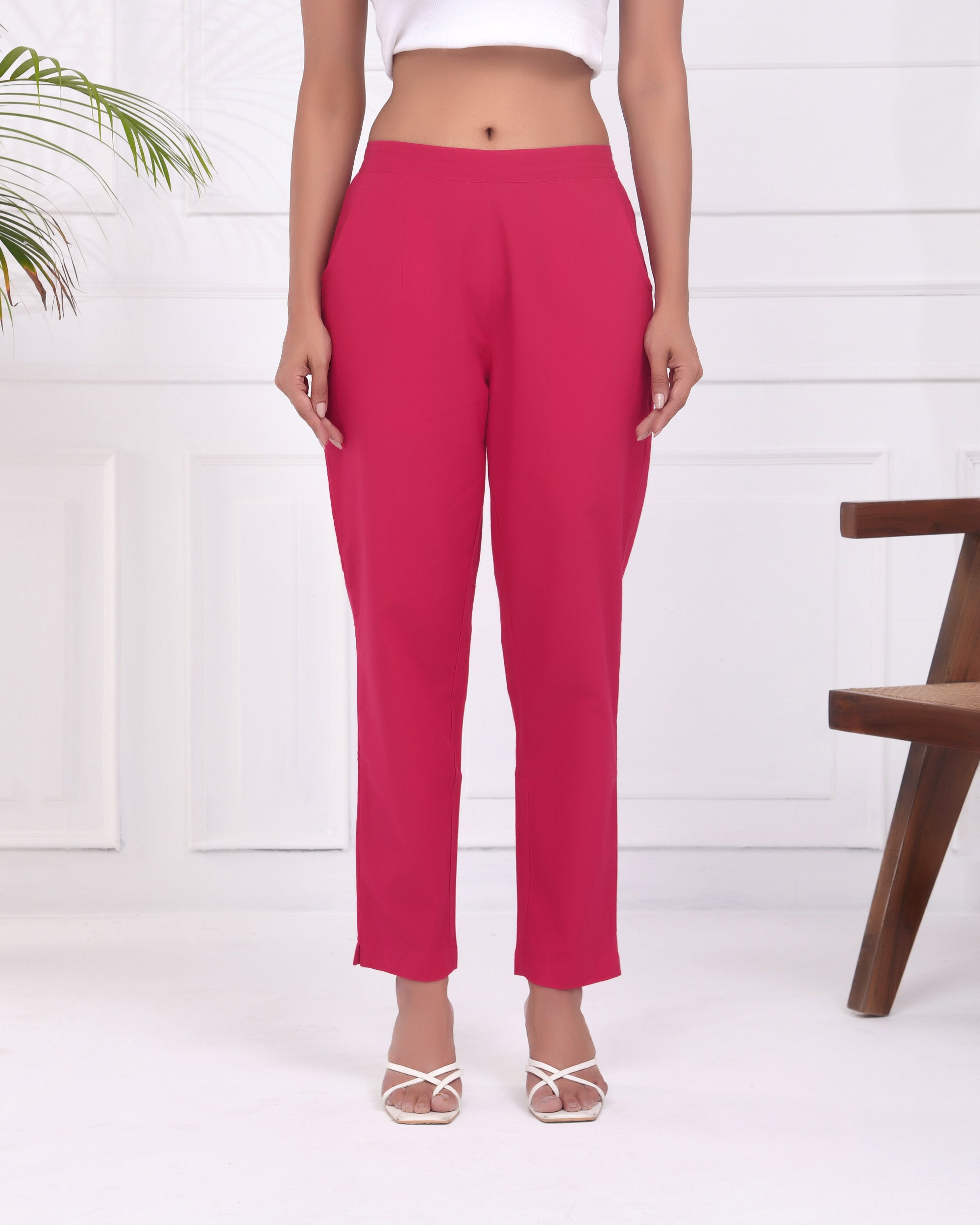 Fushia Pink Cotton Pants